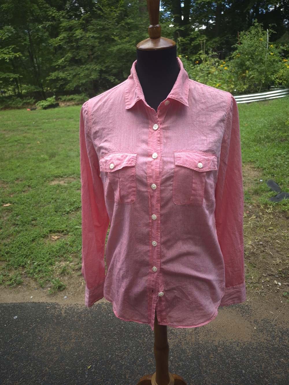 J. Crew Small Coral-Pink Button Up Top